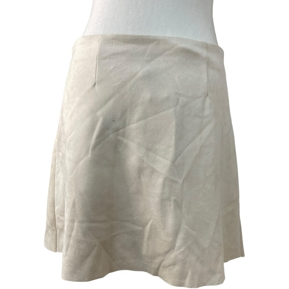 Zara Faux Suede Mini Skirt Beige - Picture 4 of 12